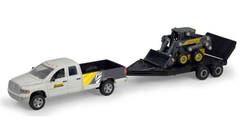 Ertl 1/64 Dodge Pickup With Trailer And New Holland L170 Skid 